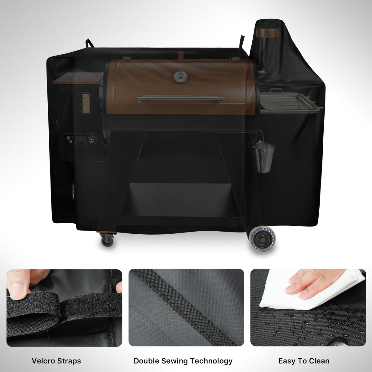 Suphomeware double-stitched cover blocks leaks and tears during windy weather.