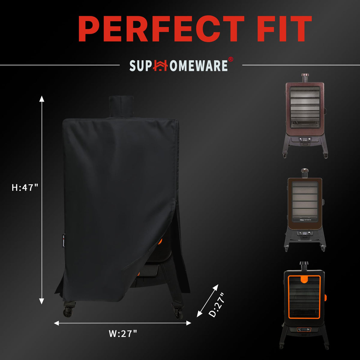 Heavy-duty 600D material provides durable protection for your vertical pellet smoker.