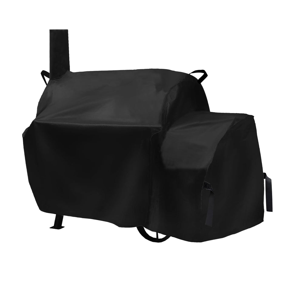 Suphomeware waterproof grill cover protects Oklahoma Joe's Highland smoker from rain