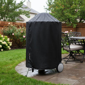 Fade-resistant finish maintains color on Suphomeware grill cover outdoors.