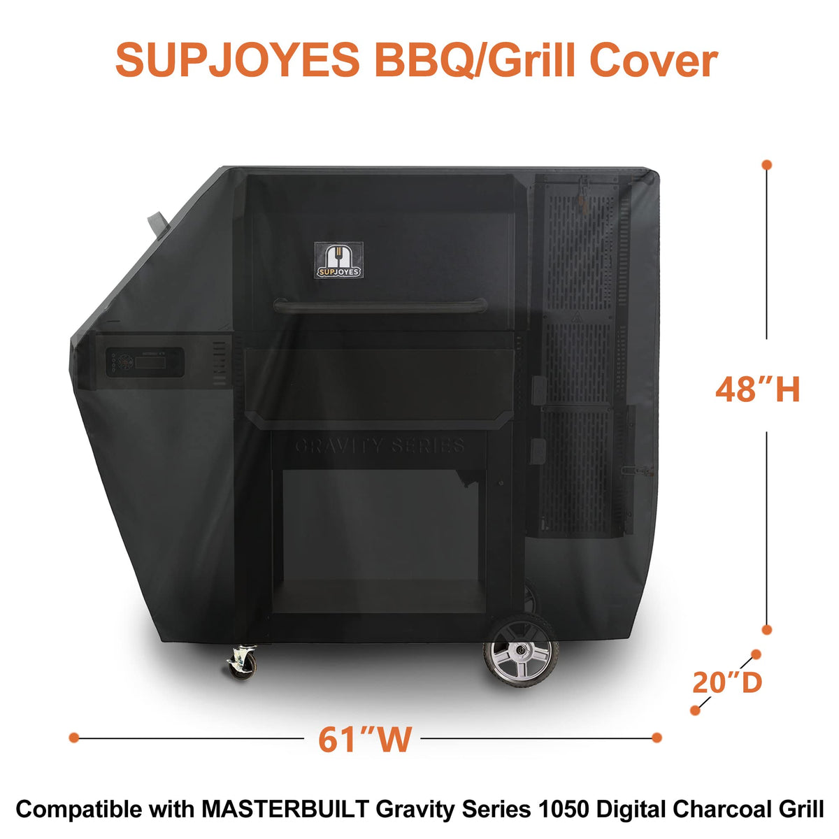 SUPJOYES waterproof 600D cover shields Masterbuilt 1050 grill from rain and snow