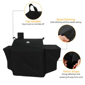 SUPJOYES-offset-smoker-cover-tightening-straps keeps the cover secure during windy days