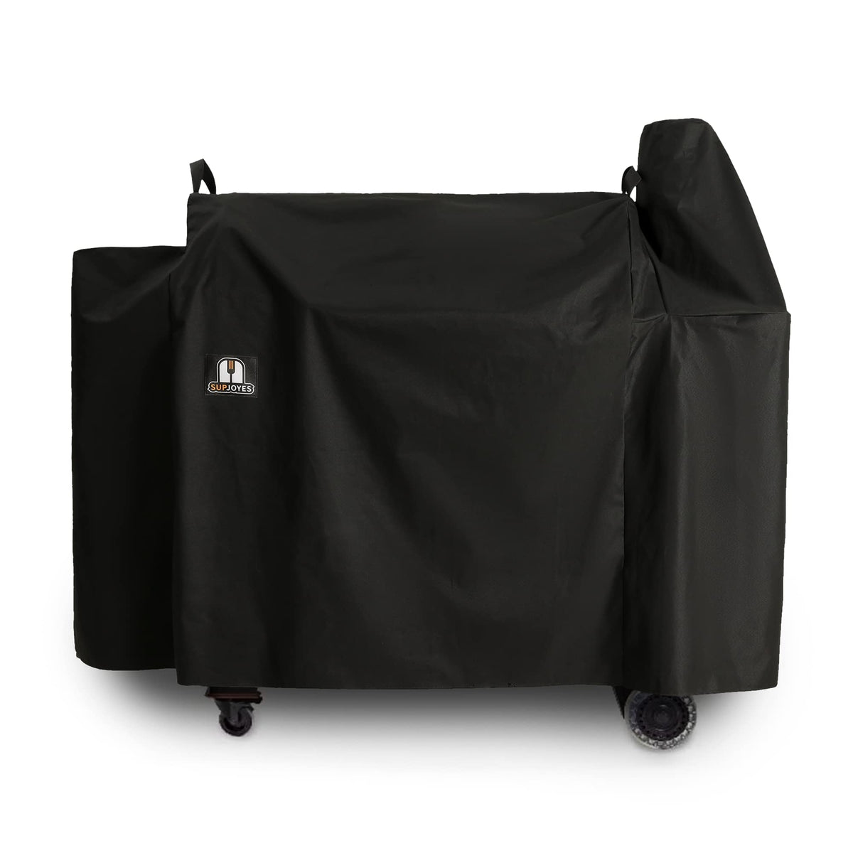 SUPJOYES Pit Boss Austin XL cover viewed from side showing snug fit and protection