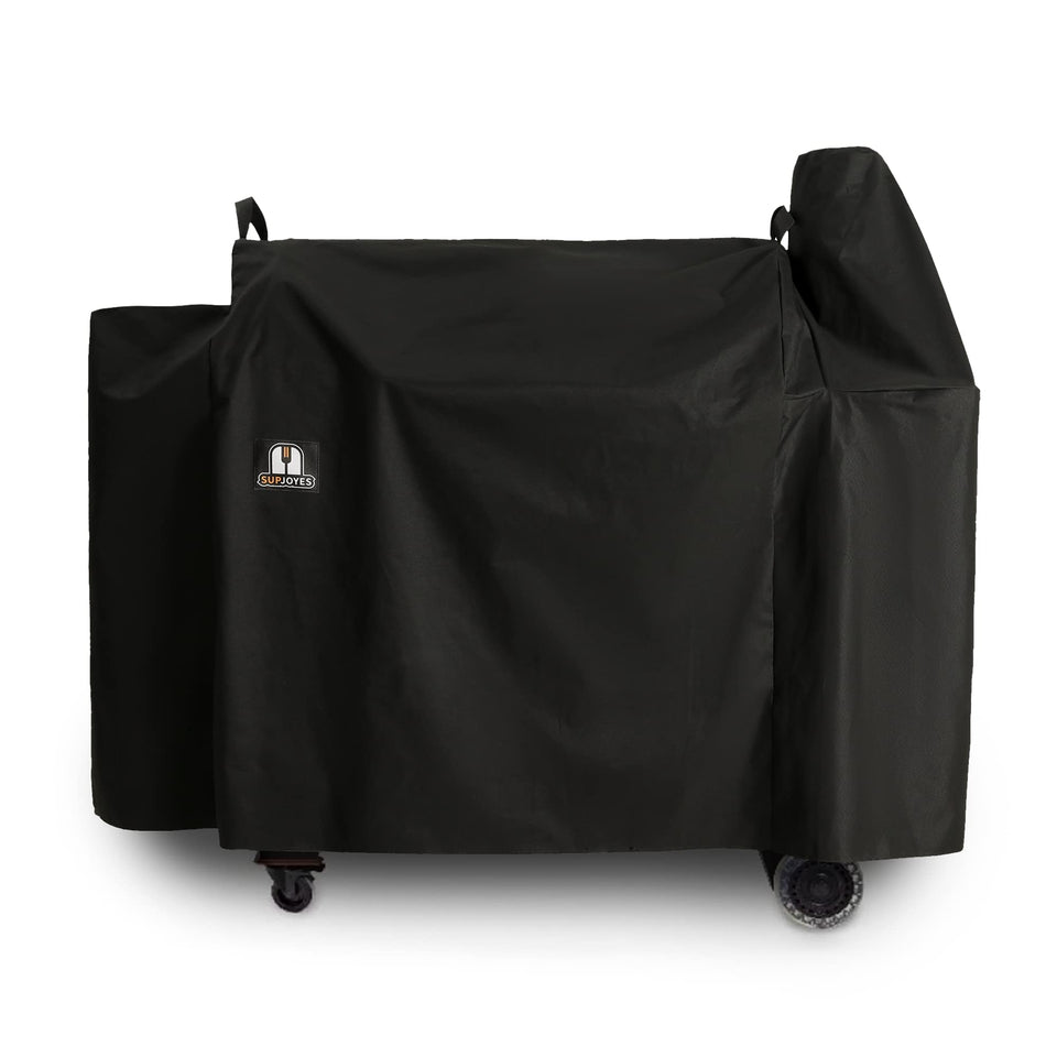 SUPJOYES Pit Boss Austin XL cover viewed from side showing snug fit and protection
