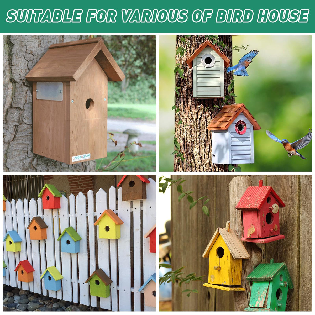 Supkiir outdoor-bird-house-hanger in a lush garden enhances bird sheltering.