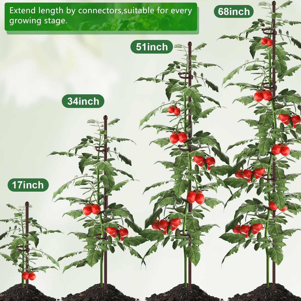 SupKing stakes with clips securely hold plant stems.