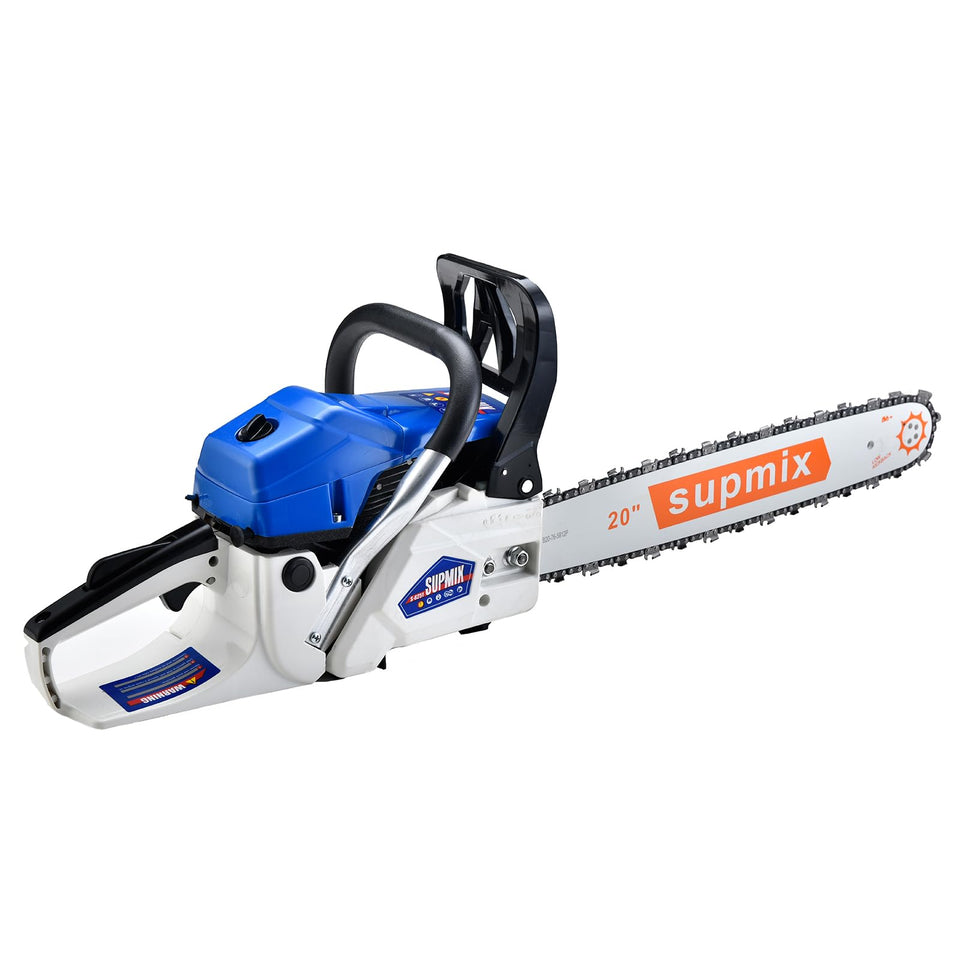 SUPMIXTOOLS 20-inch bar ready for efficient wood cutting