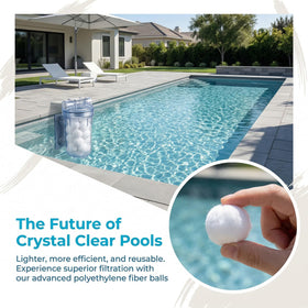 Supoice reusable filter balls overcoming sand replacement with reduced weight