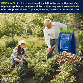 Supply Solutions application in garden bed showing easy spreading over soil.