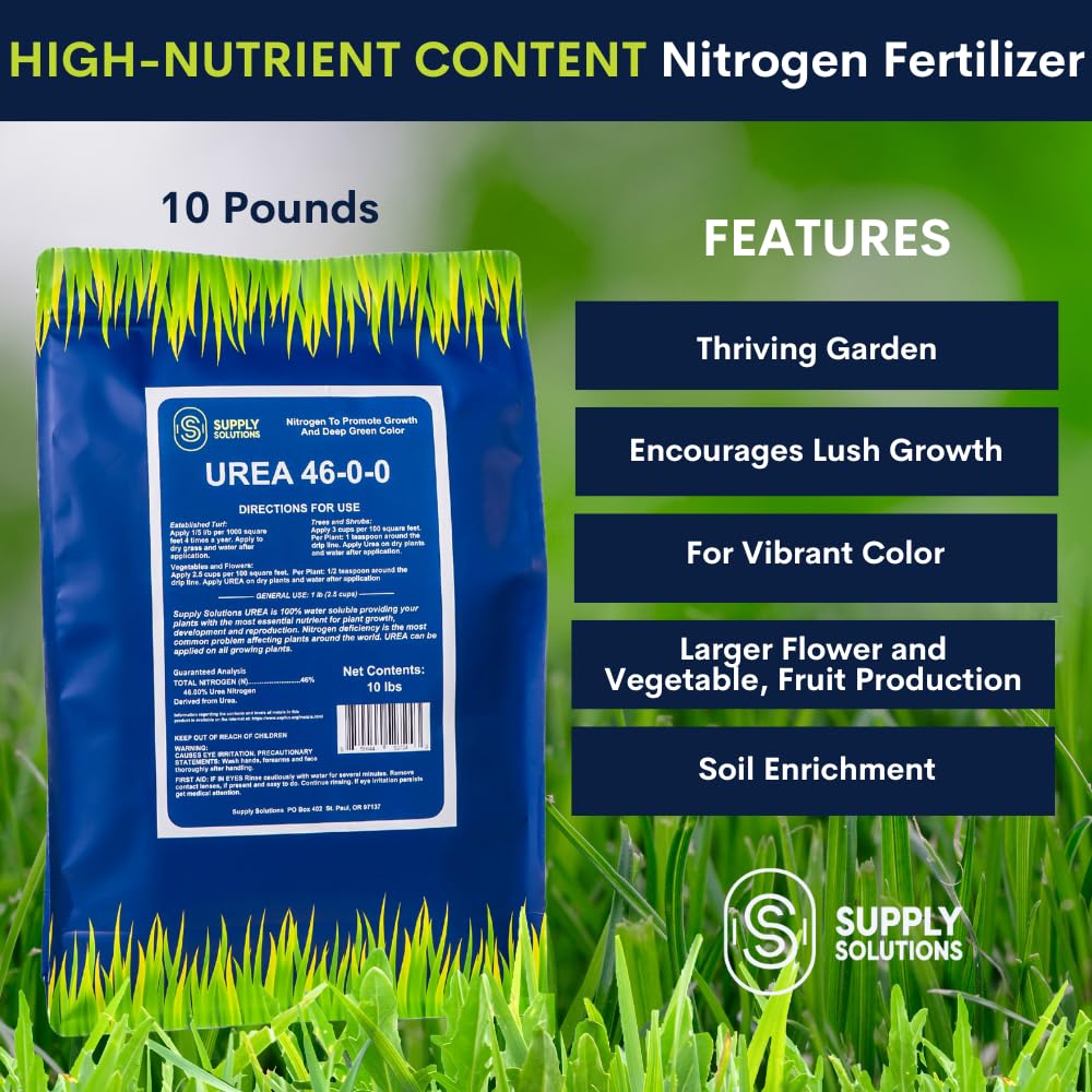 Supply Solutions Urea 46-0-0 applied to lawn for vibrant green color and healthier turf