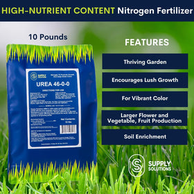 Supply Solutions Urea 46-0-0 applied to lawn for vibrant green color and healthier turf