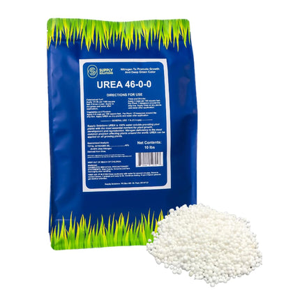 Supply Solutions Urea 46-0-0 nitrogen fertilizer bag supports strong growth and greener leaves