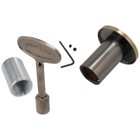 Supplying Demand 3-inch antique brass key shown for manual shut-off
