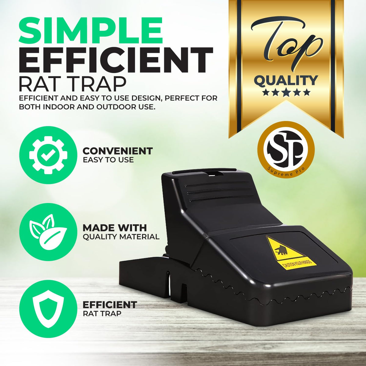 Supreme Pro mouse traps for indoor and outdoor use with easy setup
