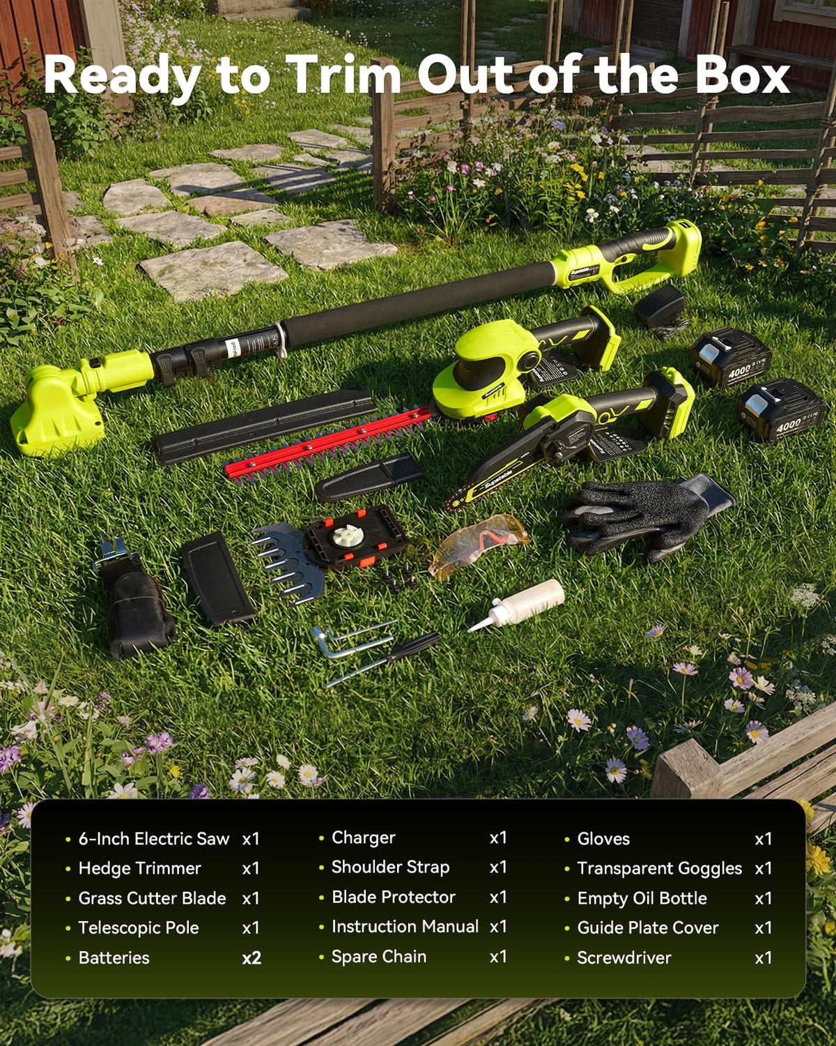 Supstable 180-degree head pivot for versatile cutting angles.