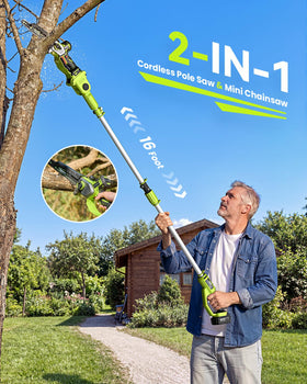 Supstable dual-battery setup enables longer pruning sessions.