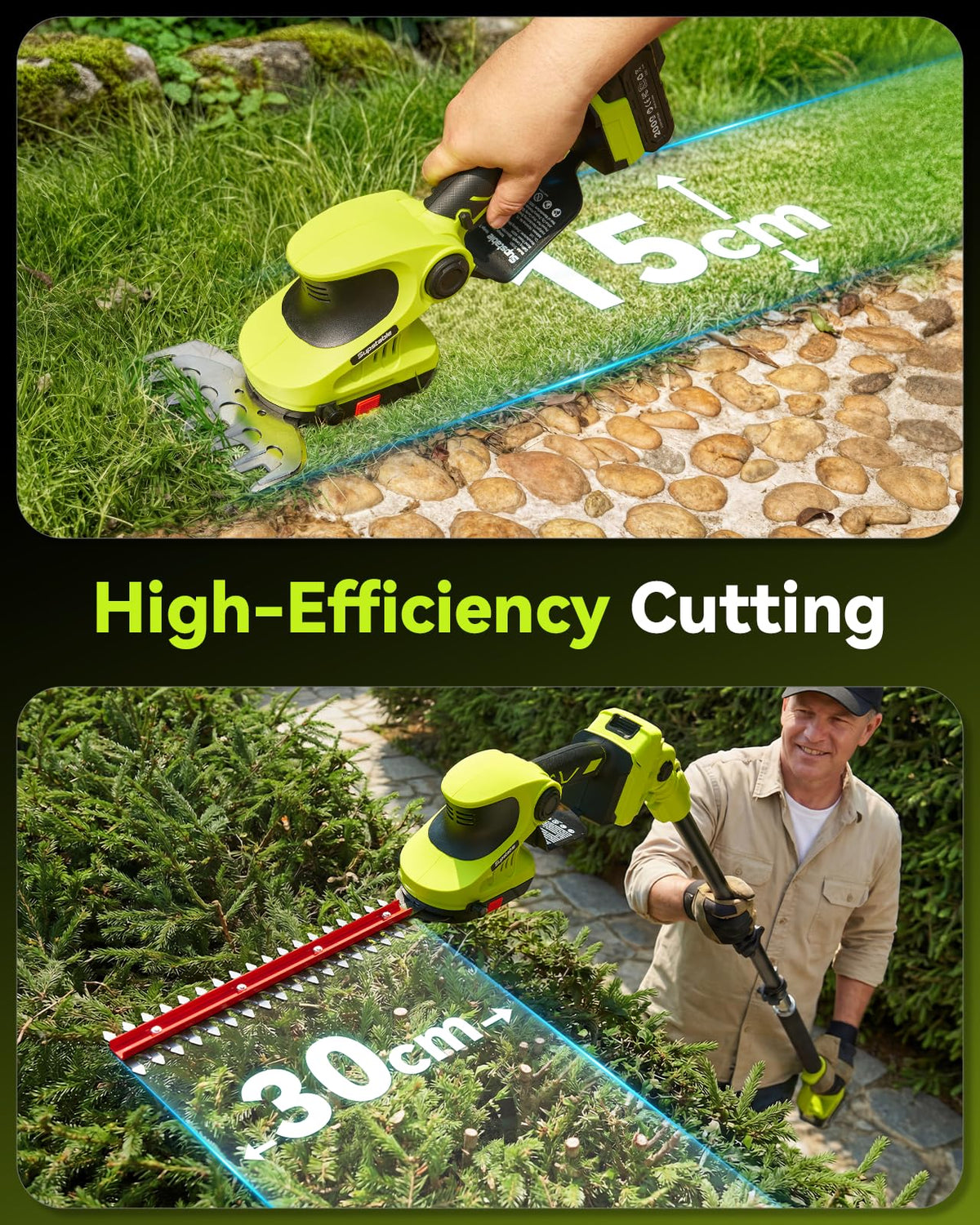Supstable fast charger minimizes downtime between yard tasks.