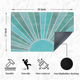Supwhd blue turquoise boho door mat endures daily use while enhancing curb appeal
