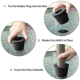 SUQ I OME cone wedge seated in a table hole for precise positioning