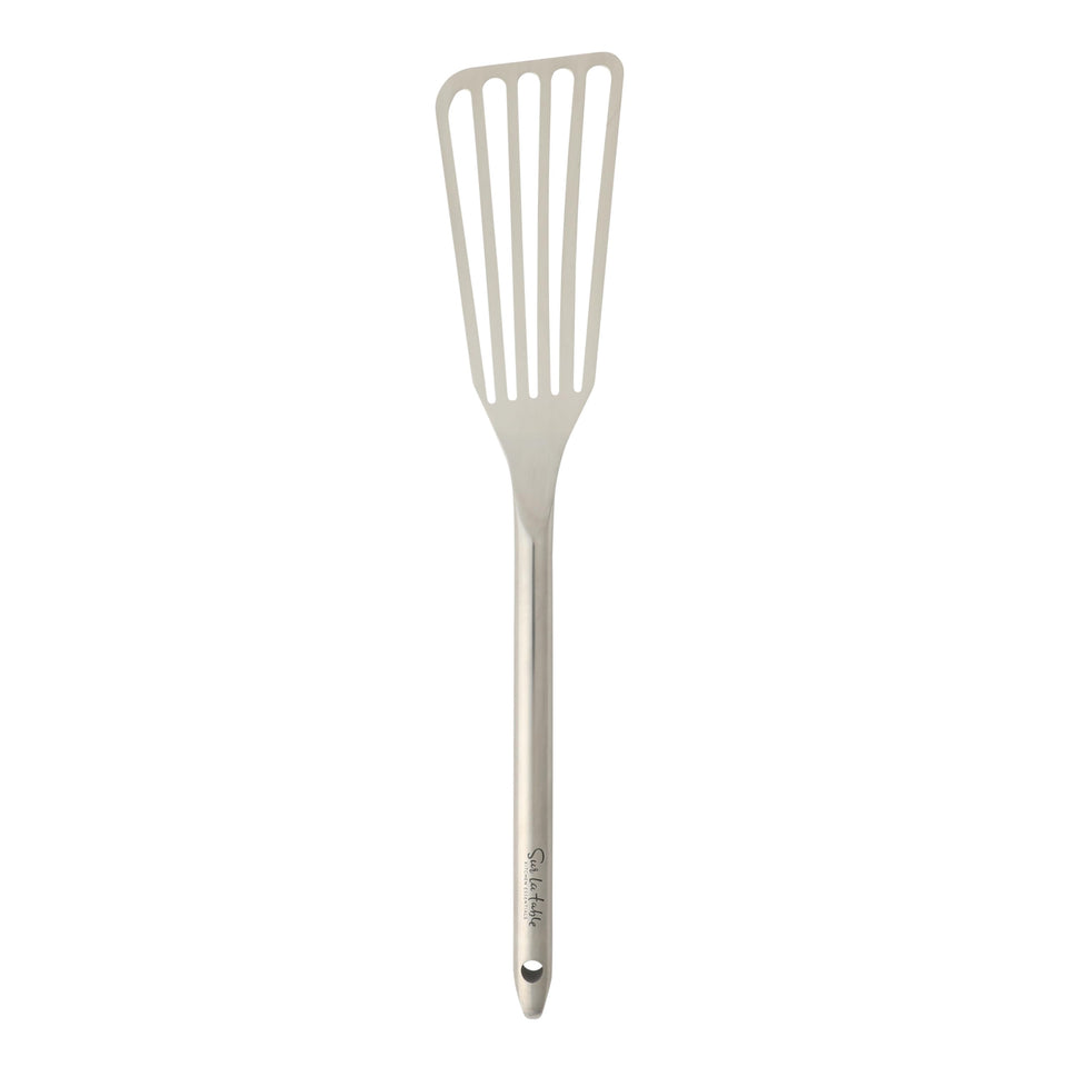 Sur La Table Steelhaus fish turner full view, durable stainless steel for precise flipping.