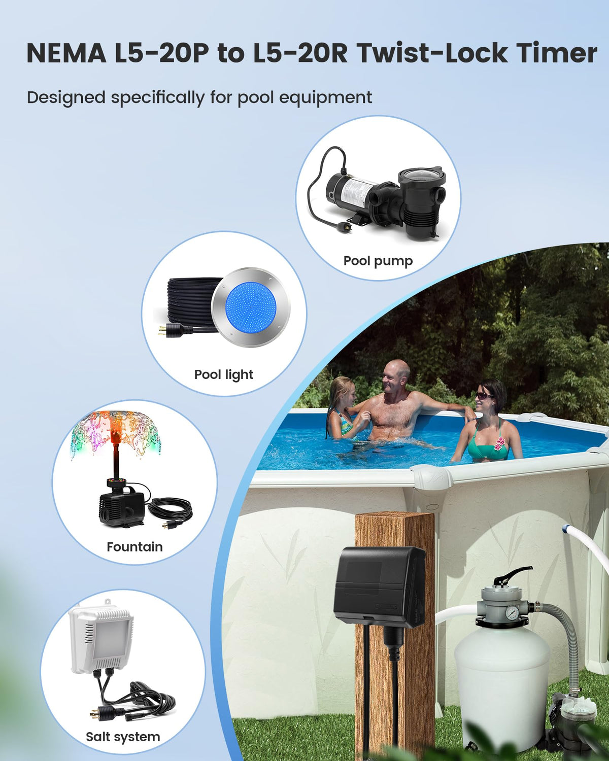 SURAIELEC compatible with pool pumps, lights, and heaters