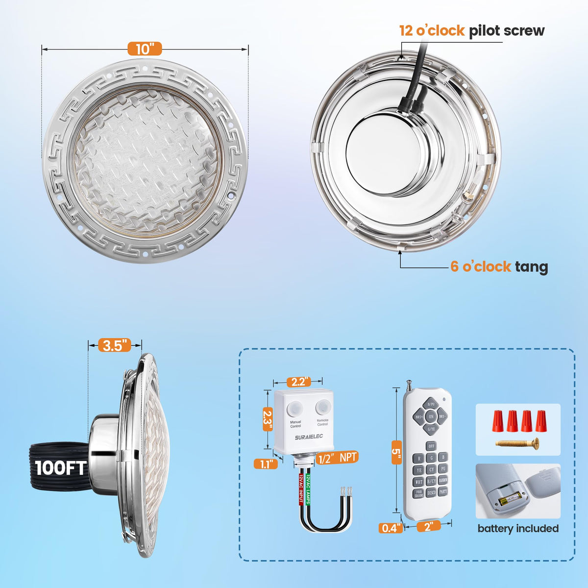 SURAIELEC 100ft cord offers flexible power placement.
