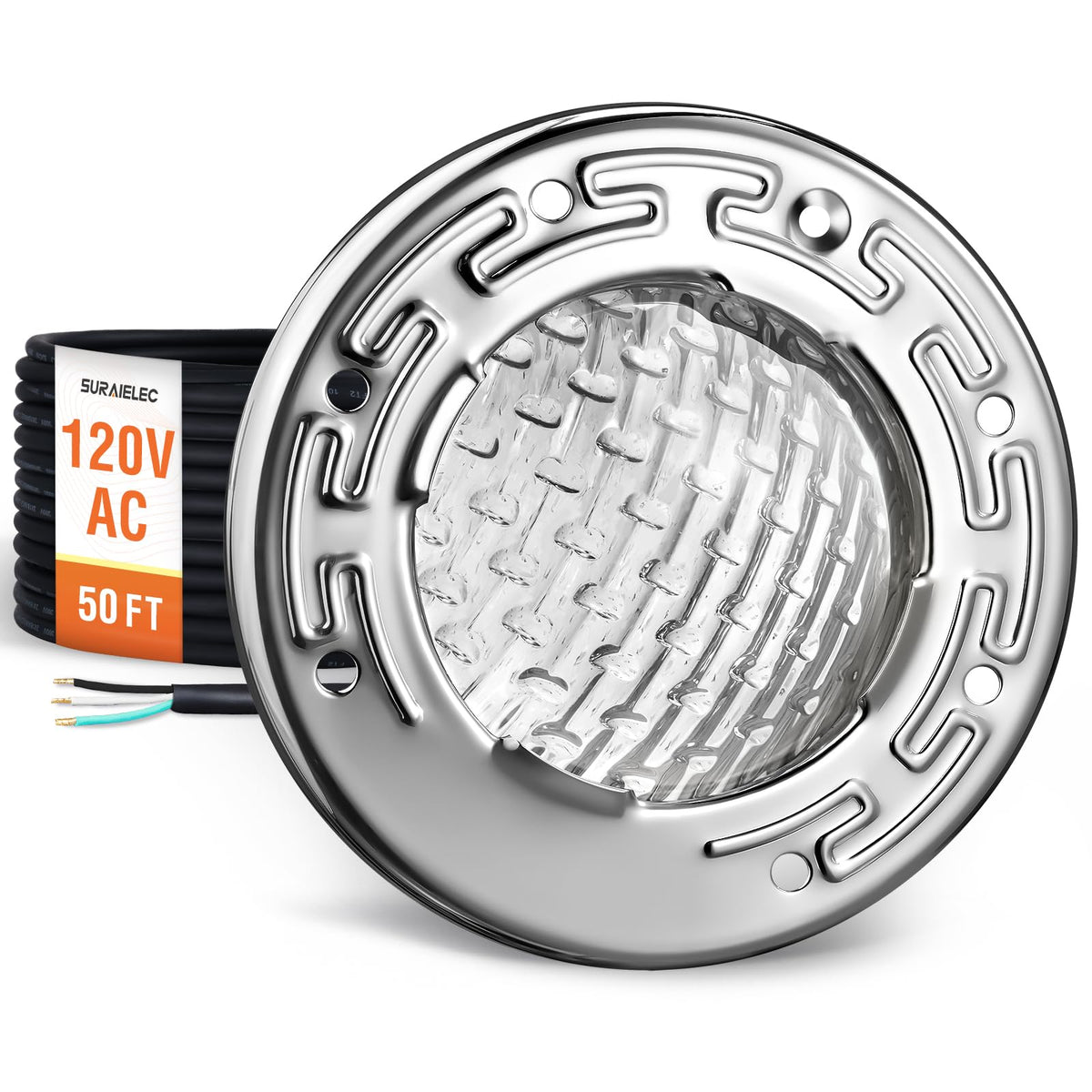 SURAIELEC 6-inch LED spa light in niche for reliable underwater illumination