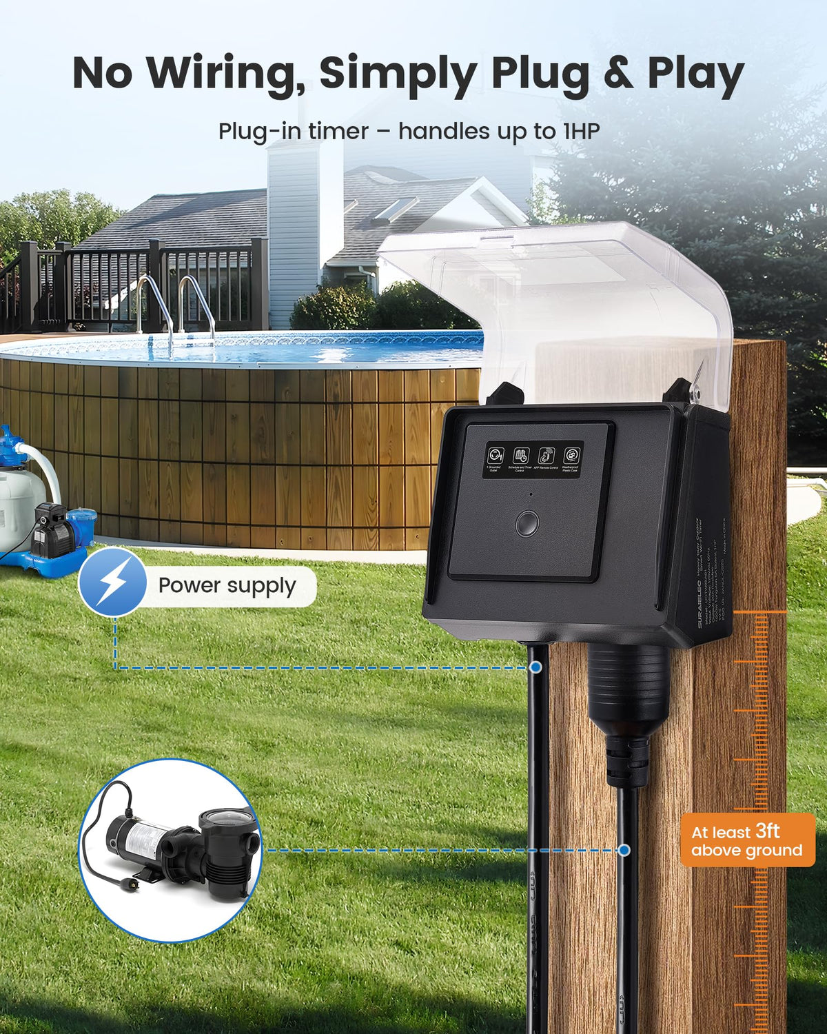 SURAIELEC app-control pool timer enables remote scheduling from your phone