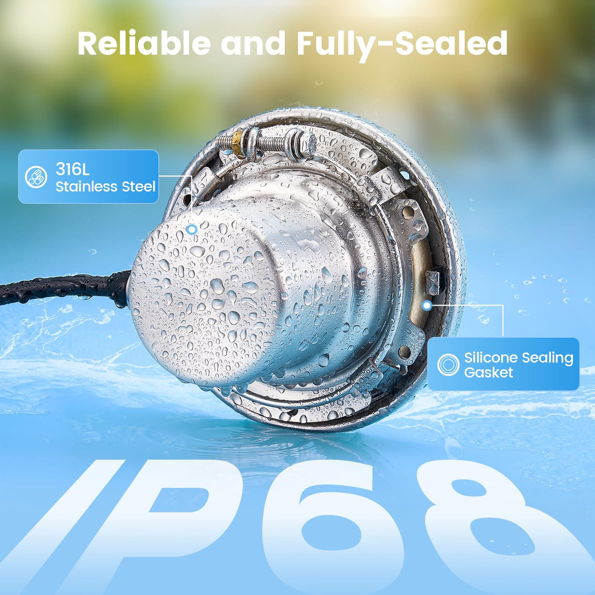 SURAIELEC cool white 6000K glow brightens pool surfaces with even coverage