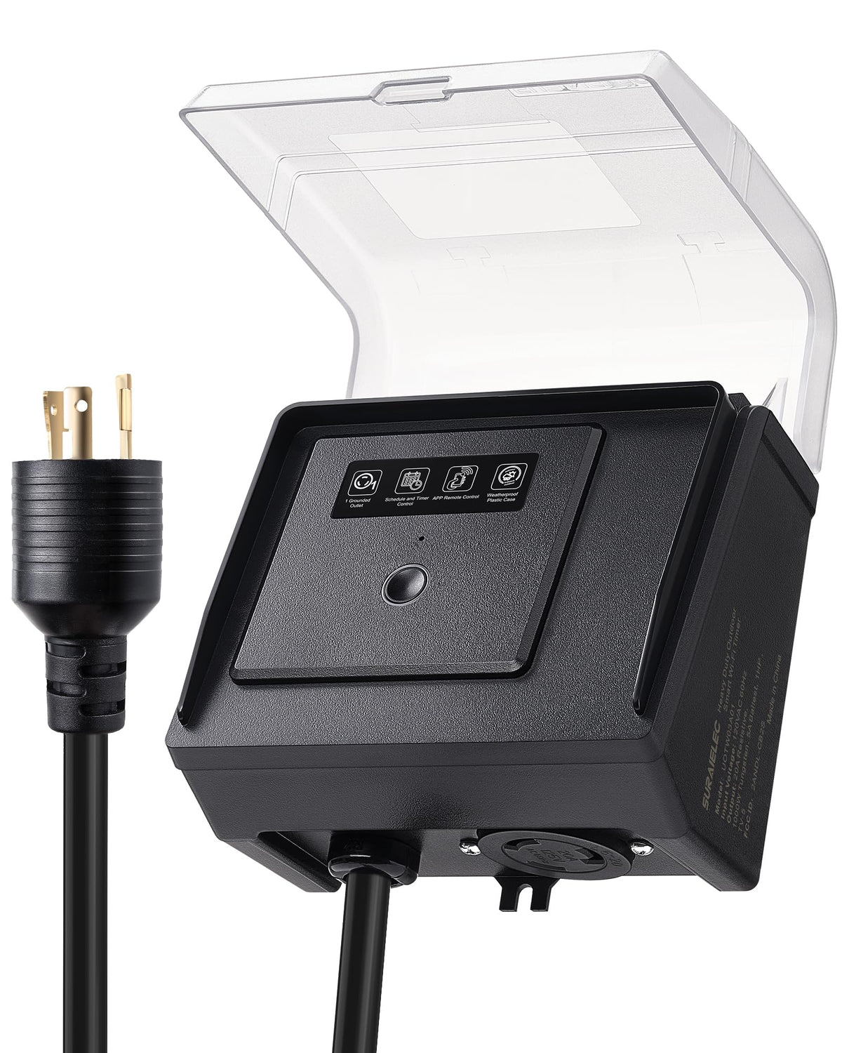 SURAIELEC outdoor timer with PC cover keeps the unit protected