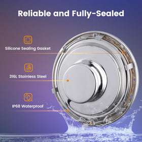 SURAIELEC pool light with remote control enables easy color changes.