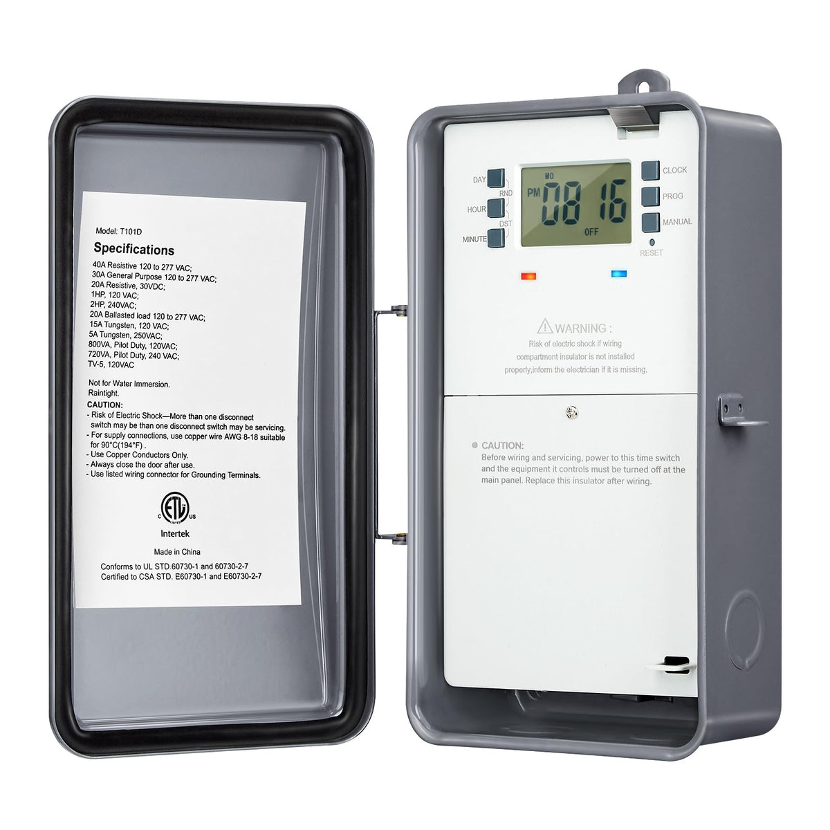 Suraielec pool timer with outdoor metal casing resists weather and protects schedules.