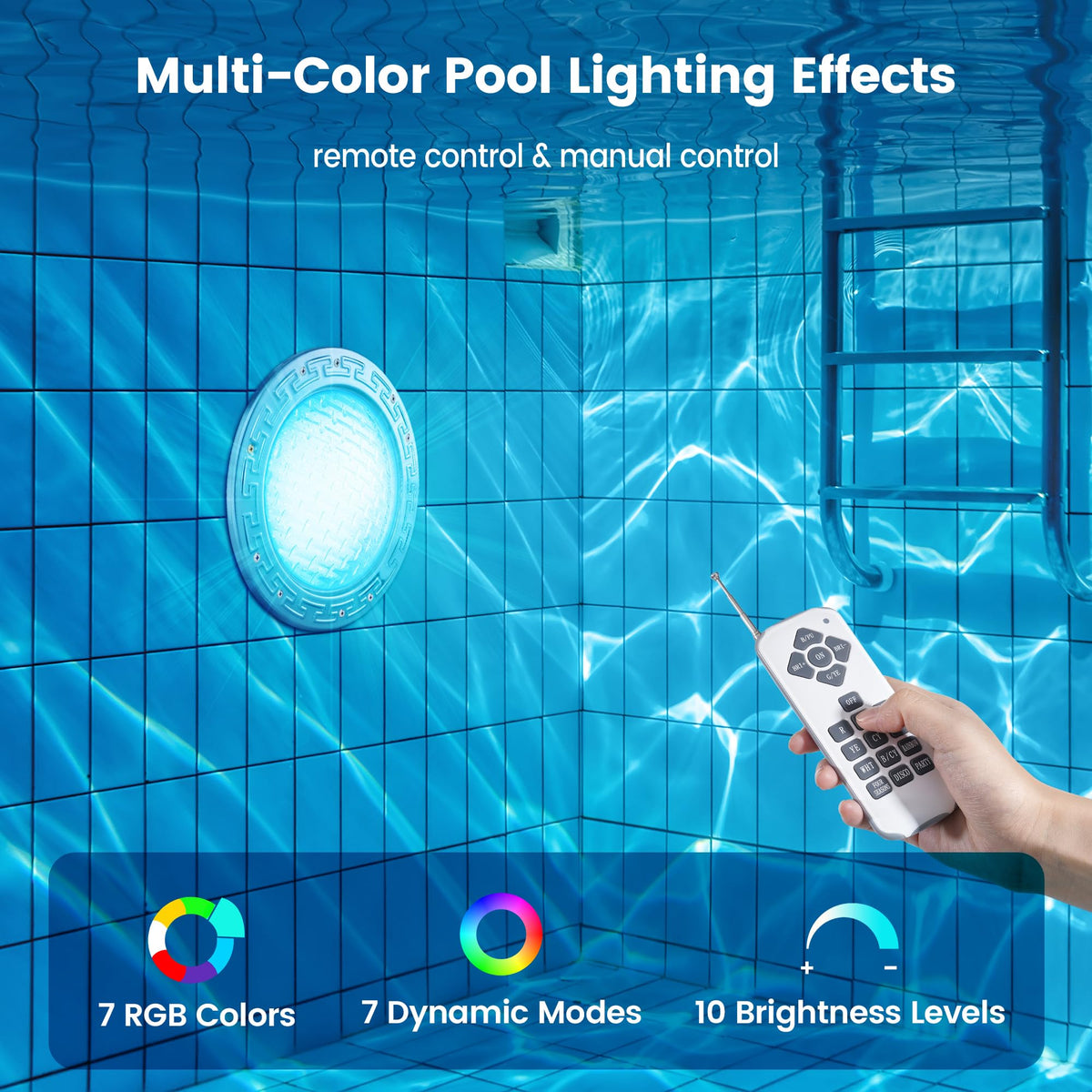 SURAIELEC RGB color-changing LED light underwater for vibrant hues