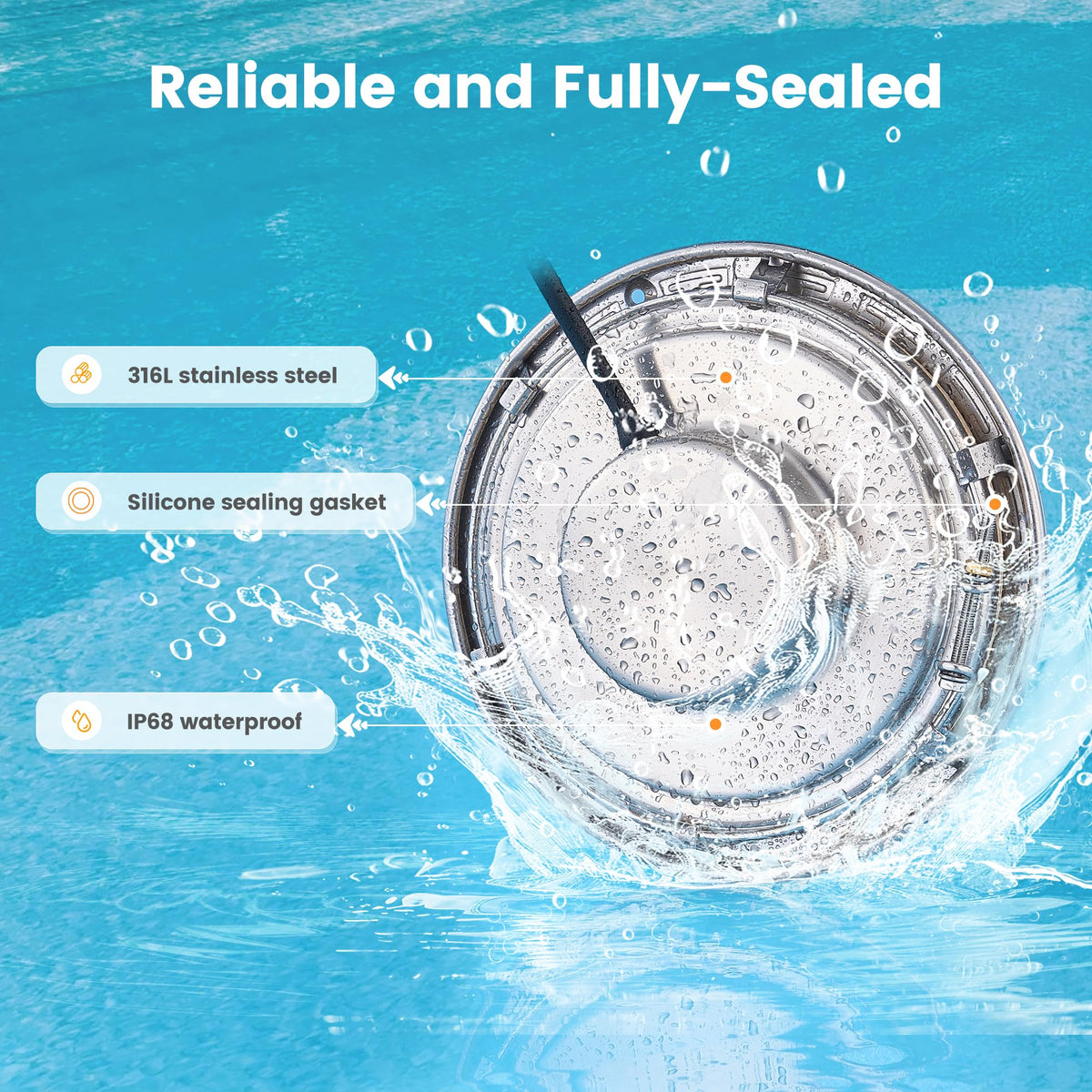 SURAIELEC stainless steel housing close-up showing rust-resistant design