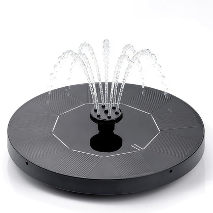 Surborder Solar Bird Bath Fountain attracting birds in a sunny garden