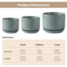 Planter shows drainage hole and matching saucer for mess-free watering