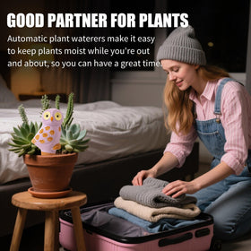 SURE YUESI owl-globe setup for pots ensures slow-release hydration for indoor greenery
