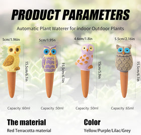 SURE YUESI self-watering globe with owl design promotes steady moisture for herbs