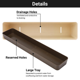 Suream planter saucers catching drips to protect surfaces.