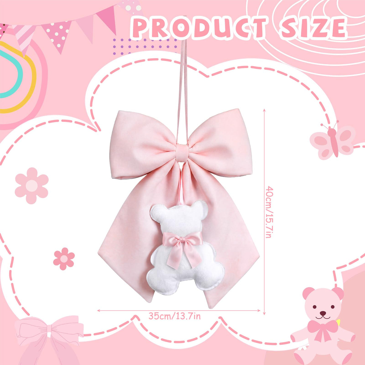 Sureio pink bow wall decor for bedroom creates inviting focal point