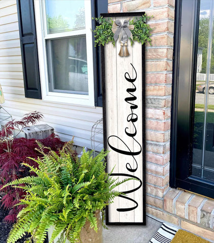 Surfapans welcome sign front porch 45x9 enhances curb appeal with rustic charm