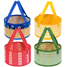 Surgifuly Easter basket blue with handle foldable for easy egg hunts and gifting.