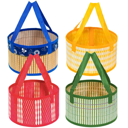 Surgifuly Easter basket blue with handle foldable for easy egg hunts and gifting.
