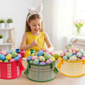 Surgifuly Easter basket dimensions 11x13x6 inches with spacious interior.
