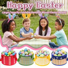 Surgifuly Easter basket durable bamboo interior supports heavier items.