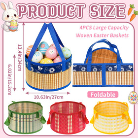 Surgifuly Easter basket red with handle foldable for party favors and crafts.