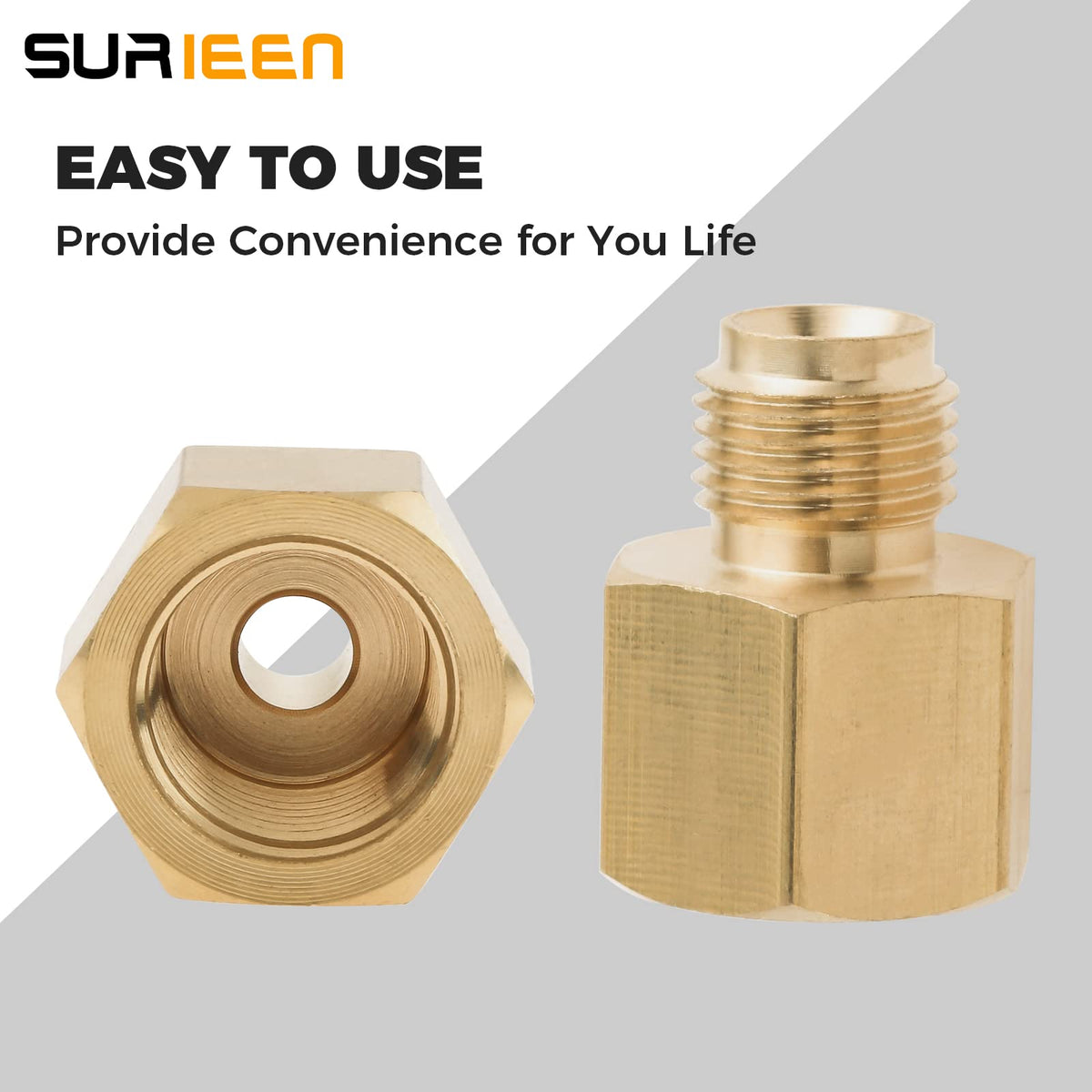 SURIEEN pack-of-two brass adapters offer versatile propane line options.