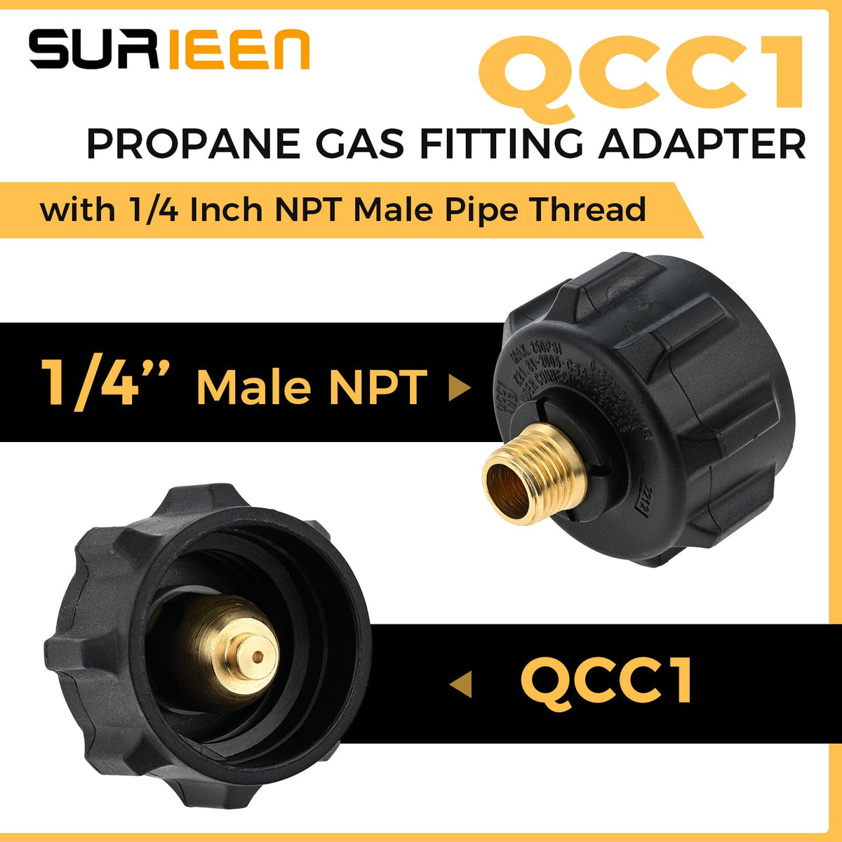 SURIEEN qcc1 male fitting for quick propane tank attachment.