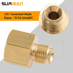 SURIEEN RV propane connector assembly demonstrates easy, tool-free installation.