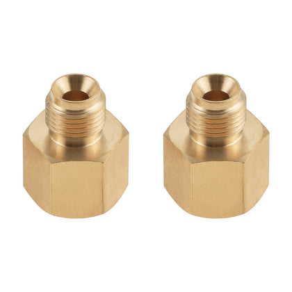 SURIEEN RV propane hose adapter outer view emphasizes durable brass construction for reliable connections.
